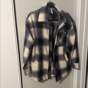 Plaid Button-Up Jacket